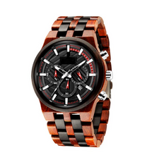 Load image into Gallery viewer, SANDAL & EBONY WOOD CHRONOGRAPH WATCH