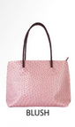 Load image into Gallery viewer, O$TRICH EMBOSSED TOTE &amp; WRISTLET SET - 12 COLORS AVAILABLE
