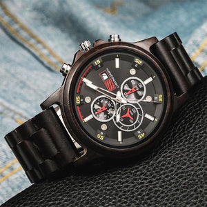 Ebony Wood Chronograph Watch