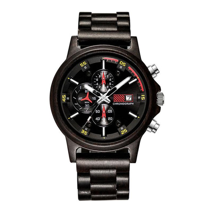 Ebony Wood Chronograph Watch