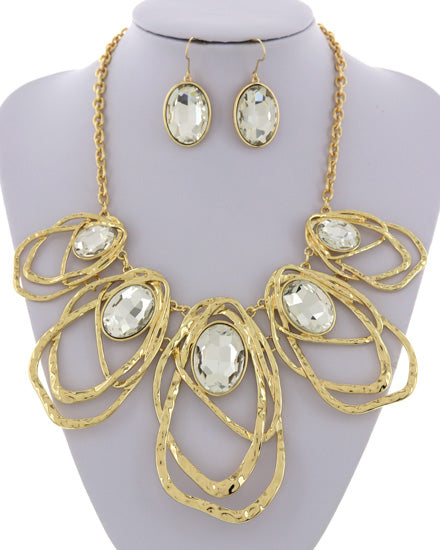 CLASSIC MULTI - GOLD & CLEAR NECKLACE SET