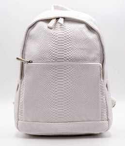 WHITE PYTHON VEGAN LEATHER BACKPACK