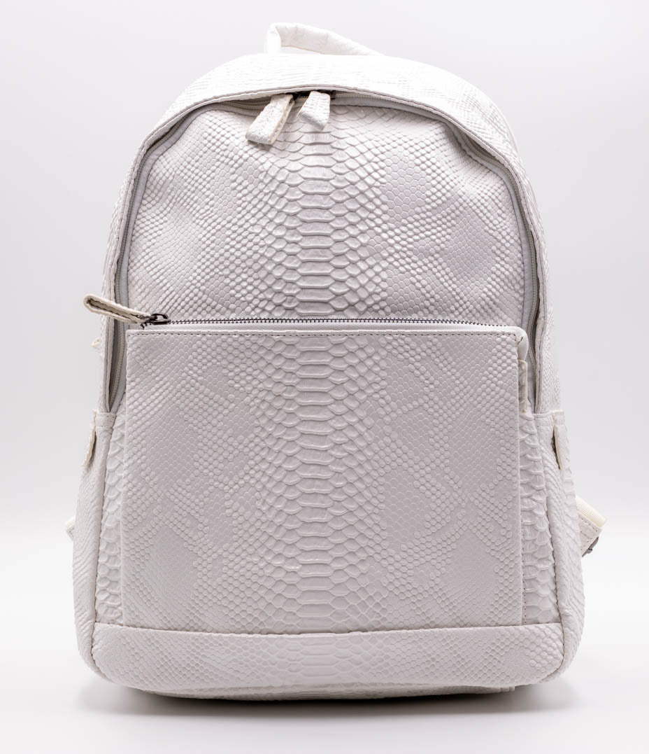 White faux leather backpack sale