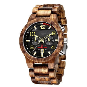 Zebra Wood Chronograph Watch
