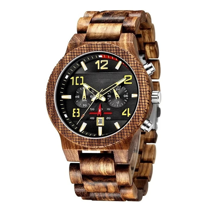 Zebra Wood Chronograph Watch