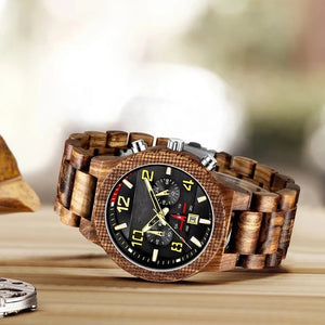 Zebra Wood Chronograph Watch