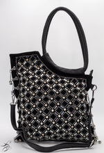 Load image into Gallery viewer, BLACK &amp; SILVER CRYSTAL RHINESTONE HOBO
