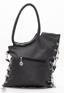 BLACK & SILVER CRYSTAL RHINESTONE HOBO