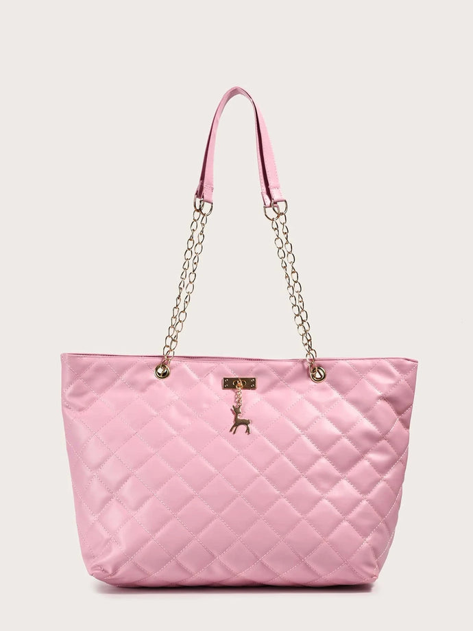 QUILTED TOTE BAG - AVAILABLE IN 3 COLORS