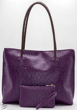 Load image into Gallery viewer, O$TRICH EMBOSSED TOTE &amp; WRISTLET SET - 12 COLORS AVAILABLE
