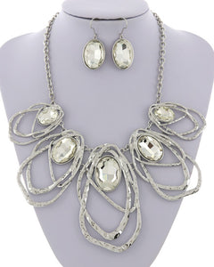 CLASSIC MULTI - SILVER & CLEAR NECKLACE SET