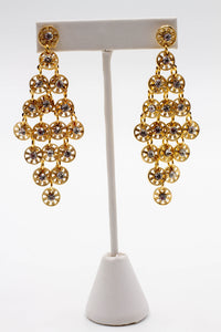 GOLD RHINESTONE DRIP EARRINGS