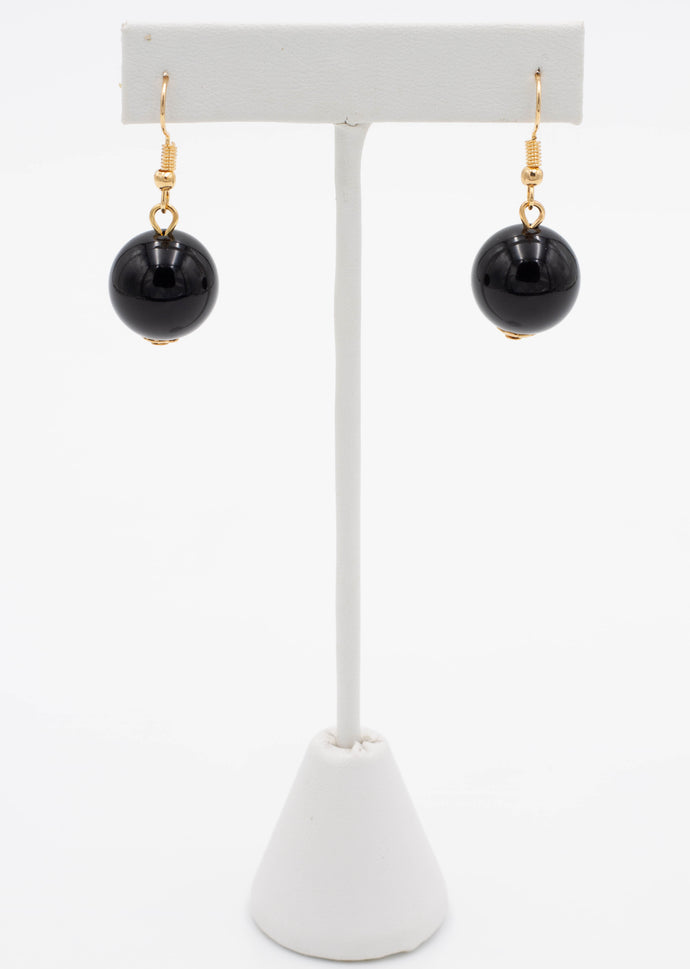 BLACK FAUX PEARL EARRINGS - AVAILABLE IN 2 STYLES