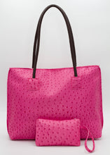 Load image into Gallery viewer, O$TRICH EMBOSSED TOTE &amp; WRISTLET SET - 12 COLORS AVAILABLE
