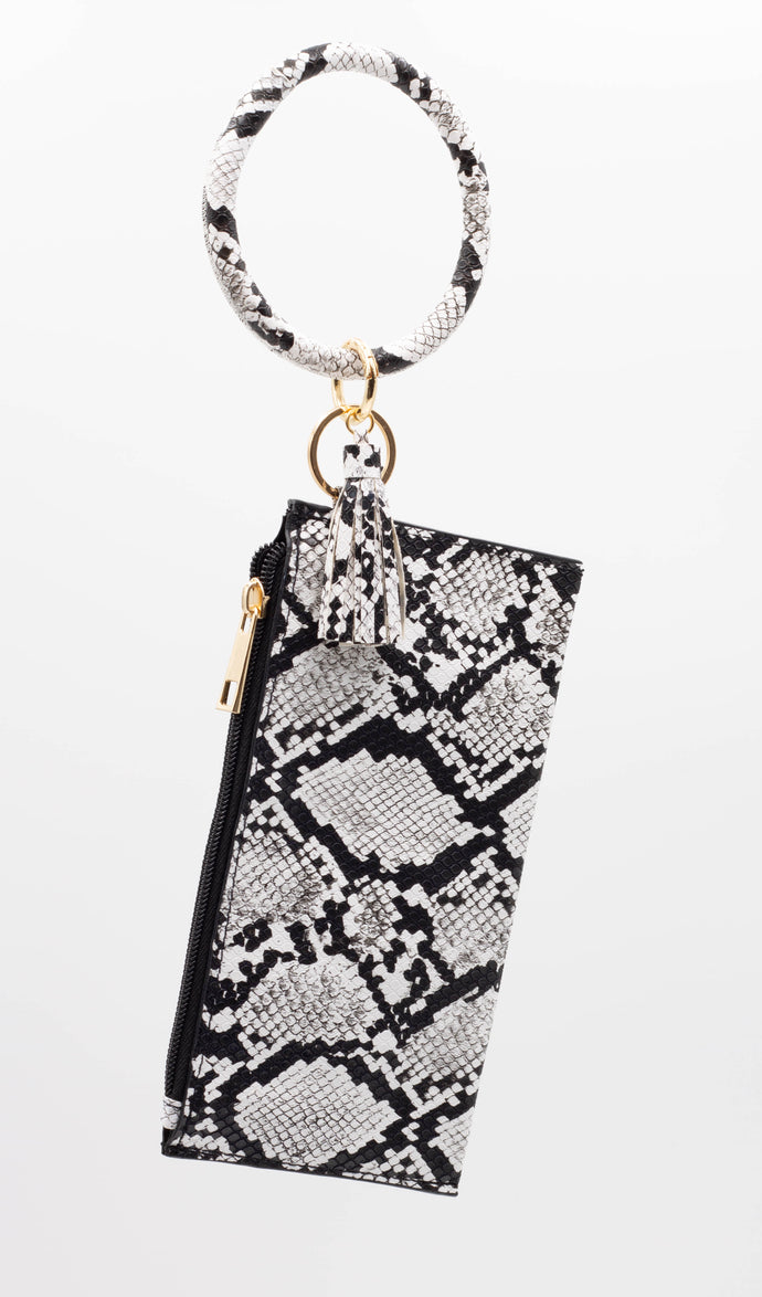 BLACK & WHITE SNAKE SKIN WRISTLET