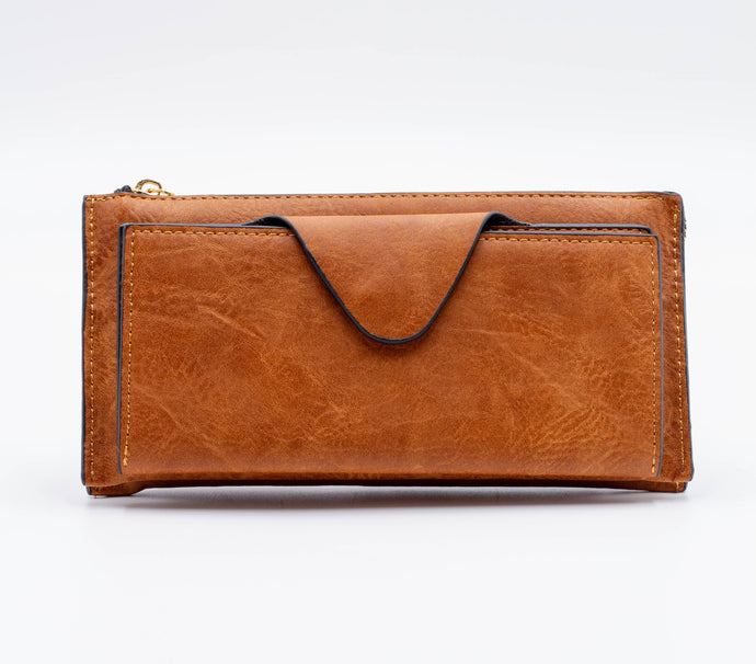 BROWN FAUX LEATHER WALLET