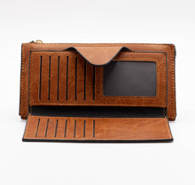 Load image into Gallery viewer, BROWN FAUX LEATHER WALLET
